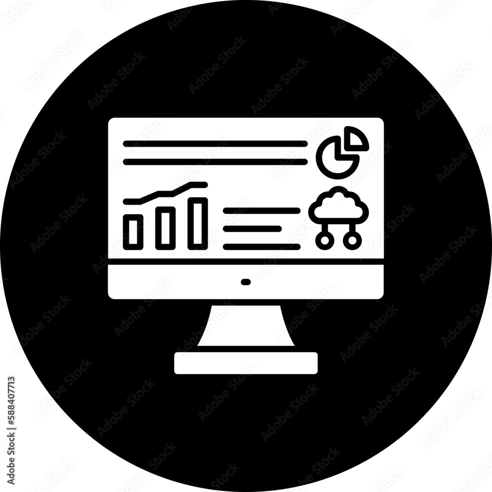 Data Analytics Glyph Inverted Icon