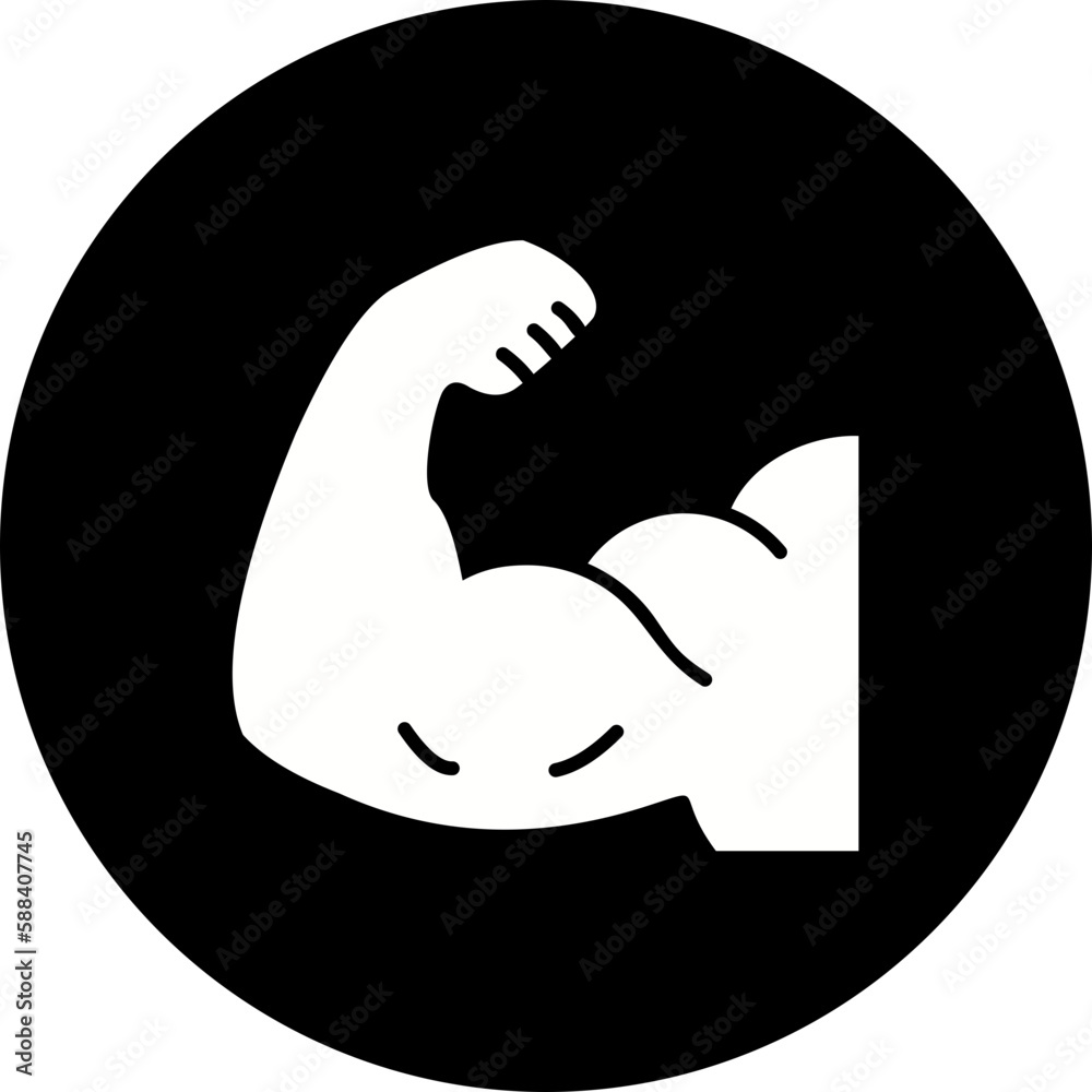 Biceps Glyph Inverted Icon Biceps Glyph Inverted Icon