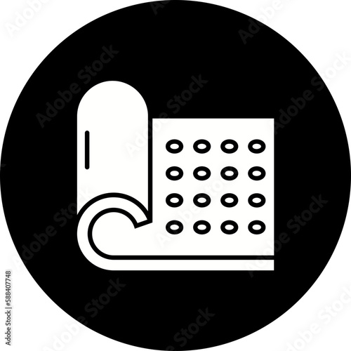 Yoga Mat Glyph Inverted Icon