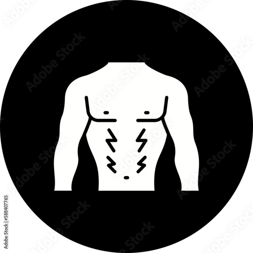 Body Pain Glyph Inverted Icon