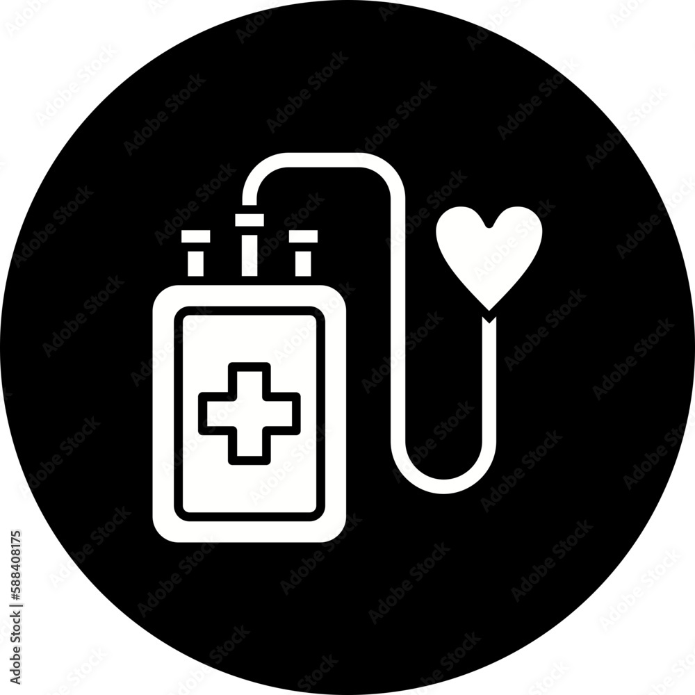 Blood Donation Glyph Inverted Icon