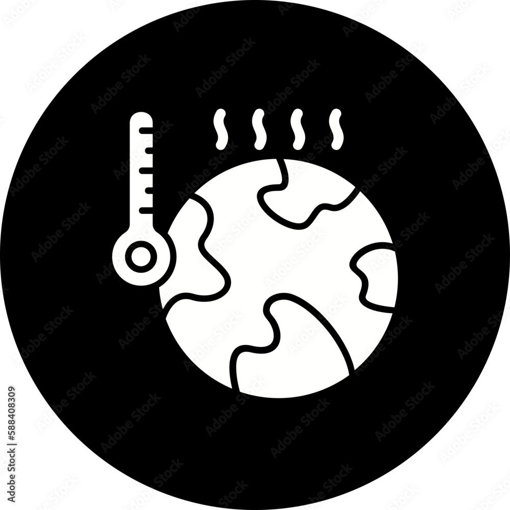 Global Warming Glyph Inverted Icon Global Warming Glyph Inverted Icon