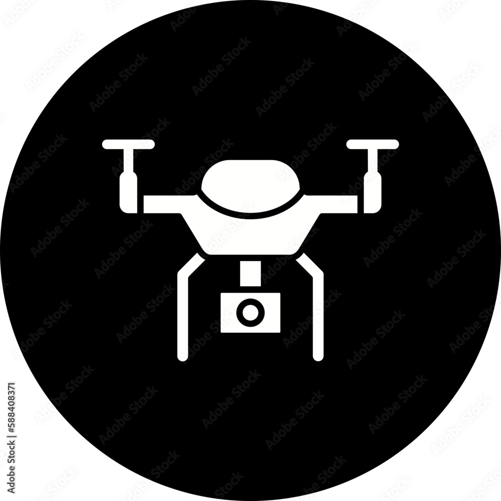 Smart Drone Glyph Inverted Icon Smart Drone Glyph Inverted Icon