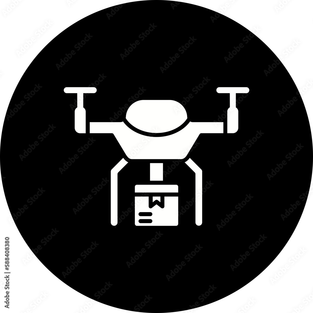 Drone Delivery Glyph Inverted Icon Drone Delivery Glyph Inverted Icon