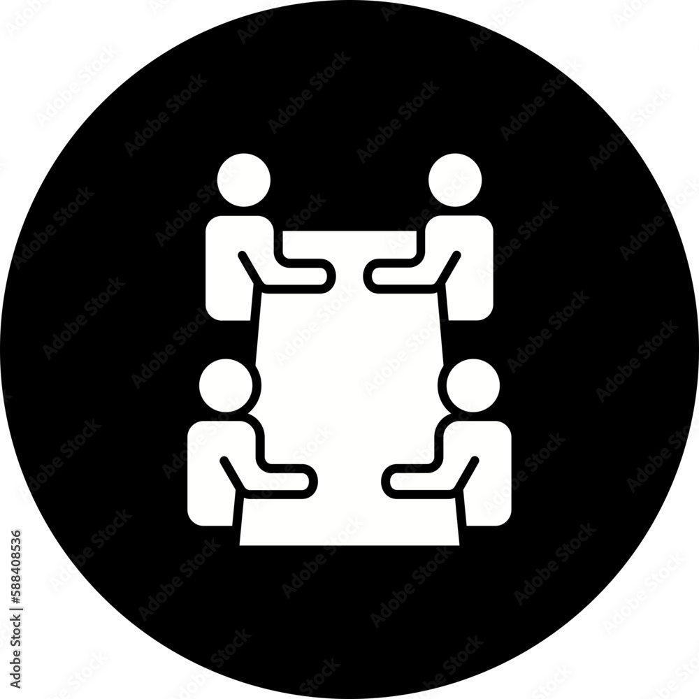 Meeting Glyph Inverted Icon Meeting Glyph Inverted Icon