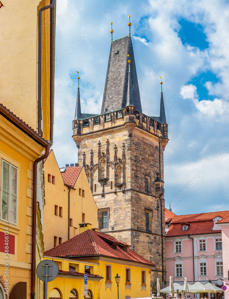 Lesser Town Bridge Tower of Mala Strana in Prague, Czech Republic