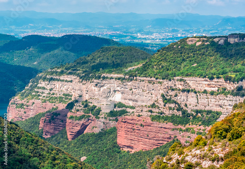 Catalonia mountain landscape seen from Tavertet village, Spain