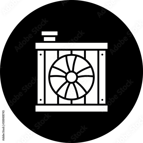 Car Radiator Glyph Inverted Icon