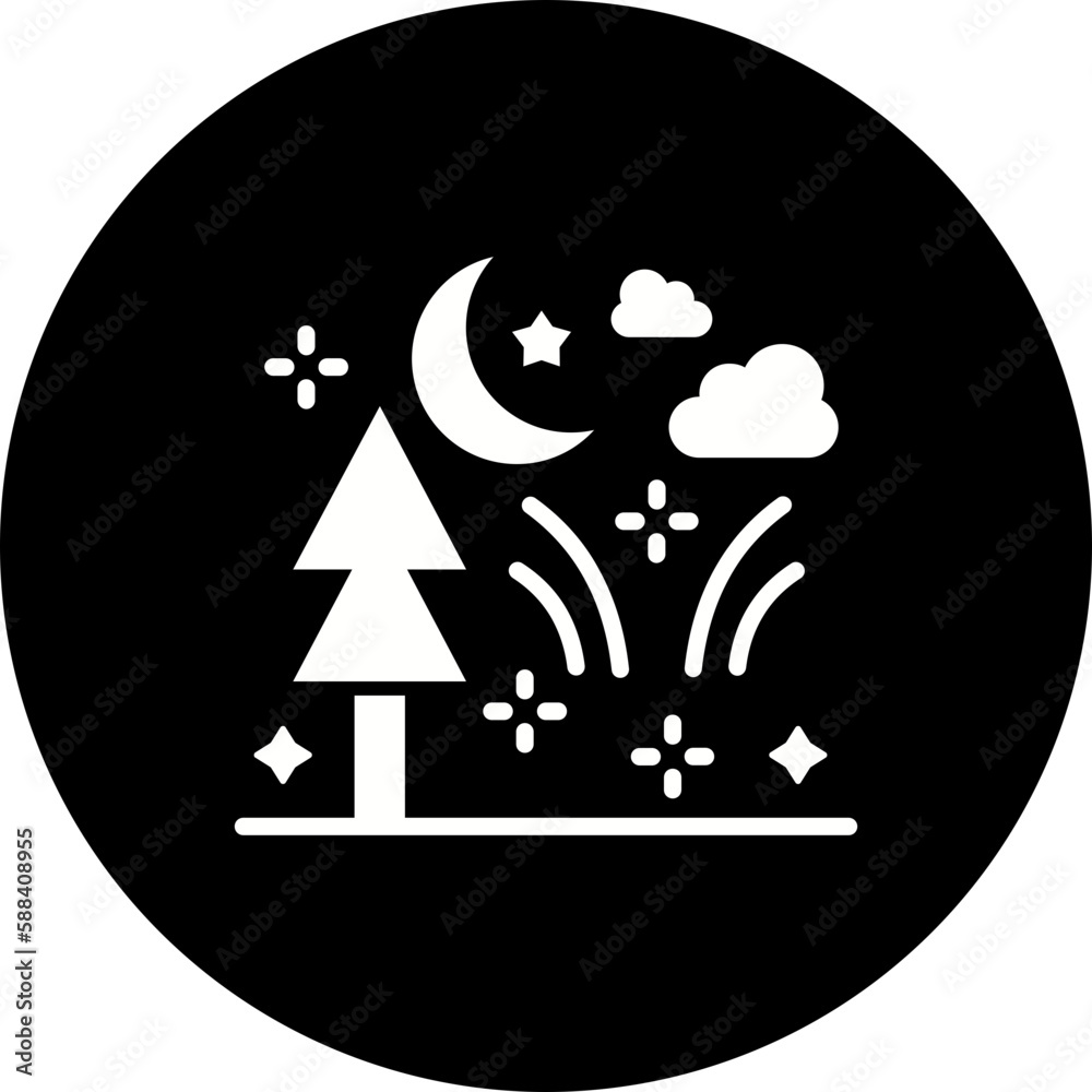 Night Glyph Inverted Icon