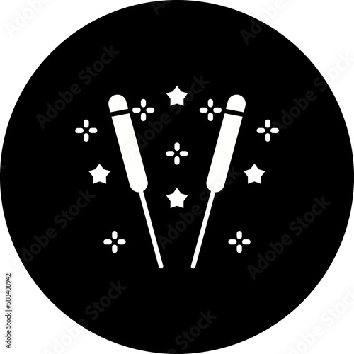 Sparkler Glyph Inverted Icon