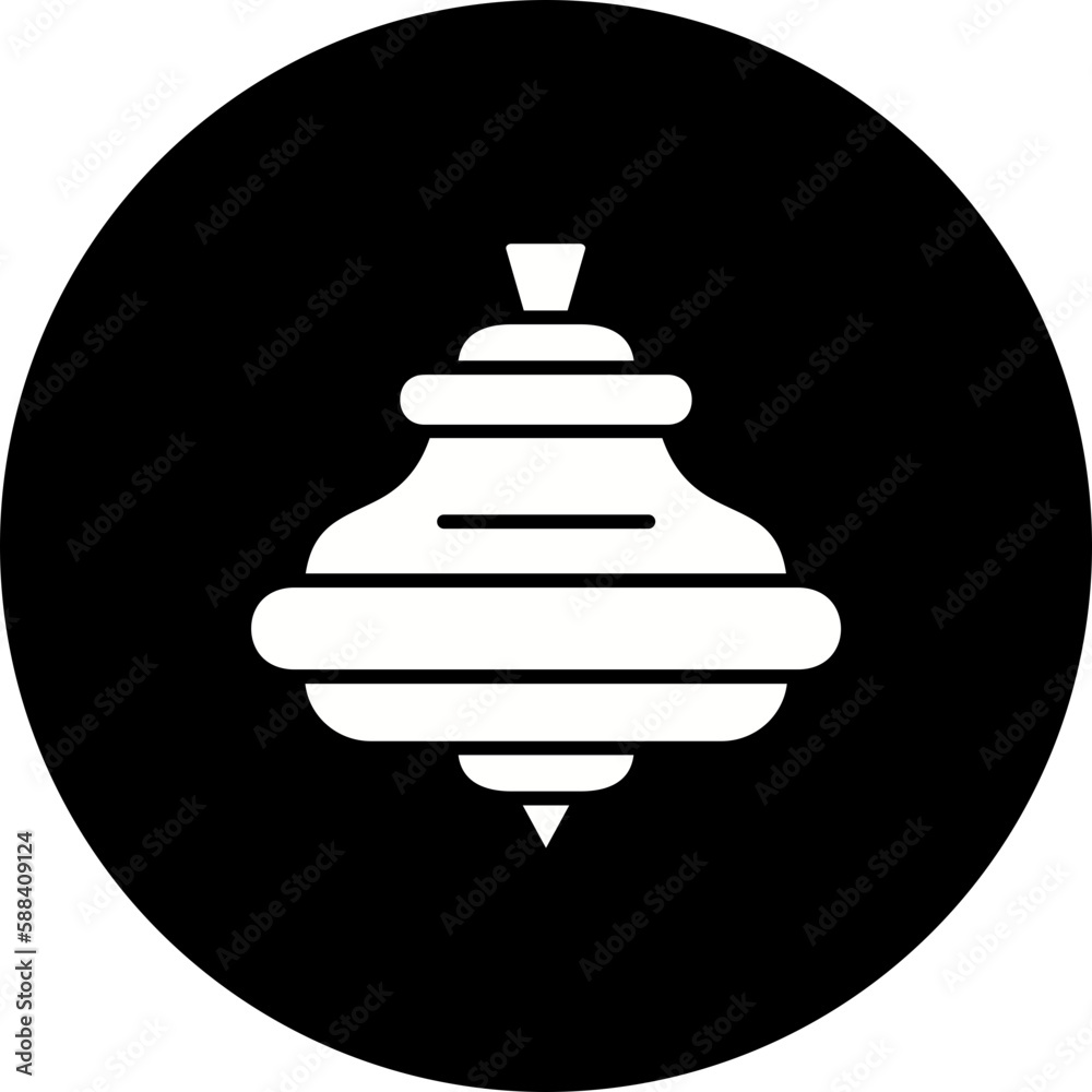 Spinning Top Glyph Inverted Icon Spinning Top Glyph Inverted Icon
