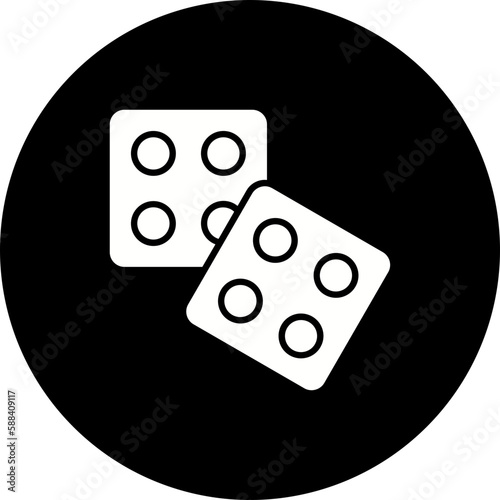 Dice Glyph Inverted Icon