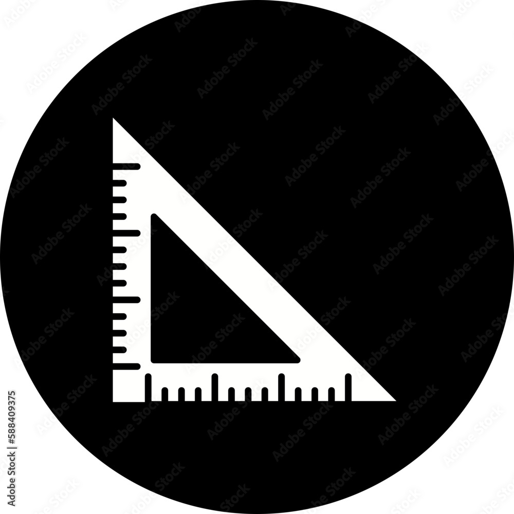 Triangular Ruler Glyph Inverted Icon Triangular Ruler Glyph Inverted Icon