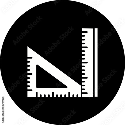 Set Square Glyph Inverted Icon