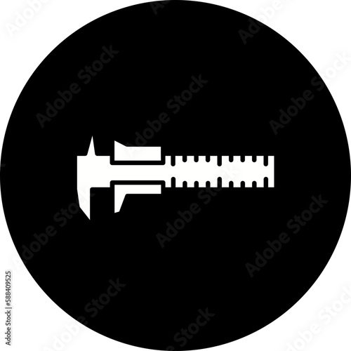 Vernier Caliper Glyph Inverted Icon
