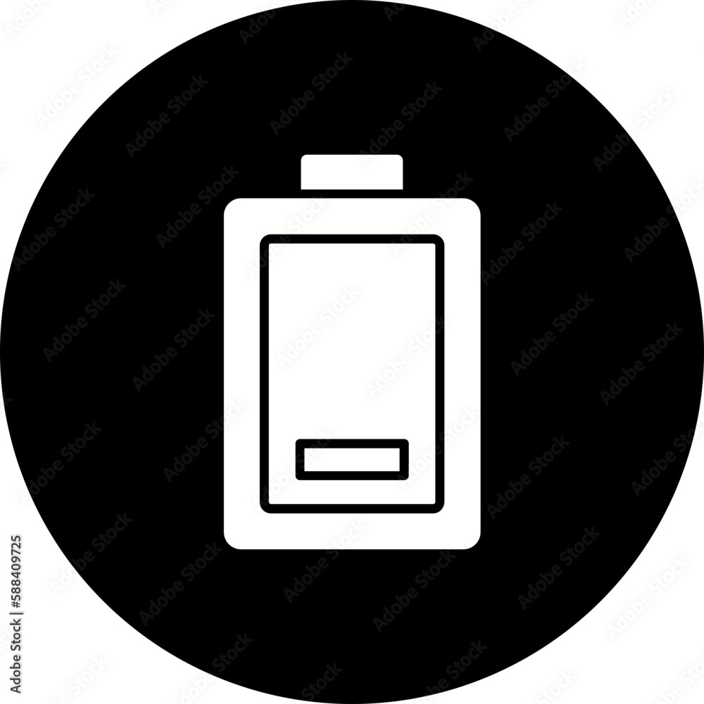 Battery Low Glyph Inverted Icon Battery Low Glyph Inverted Icon