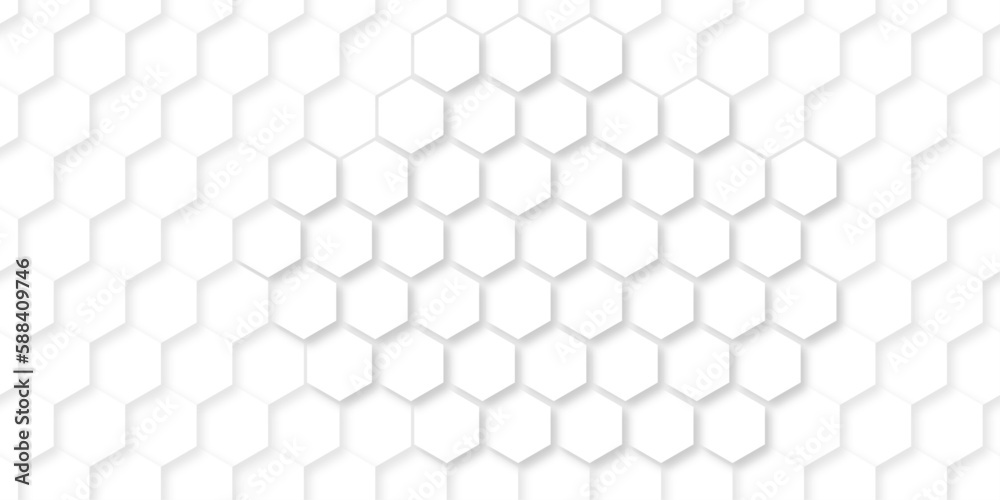 Abstract background of hexagon. White honeycomb with a gradient color. Isometric geometry. colorful hexagons background. Random displacement. Good background. Simply geometric pattern and Copy space. Abstract background of hexagon. White honeycomb with a gradient color. Isometric geometry. colorful hexagons background. Random displacement. Good background. Simply geometric pattern and Copy space.