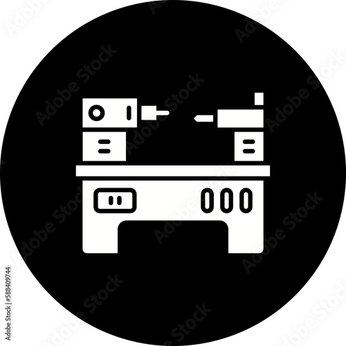 Lathe Glyph Inverted Icon