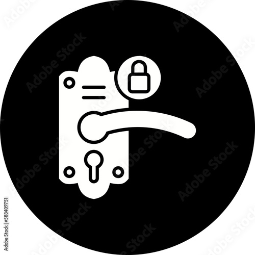 Door Lock Glyph Inverted Icon