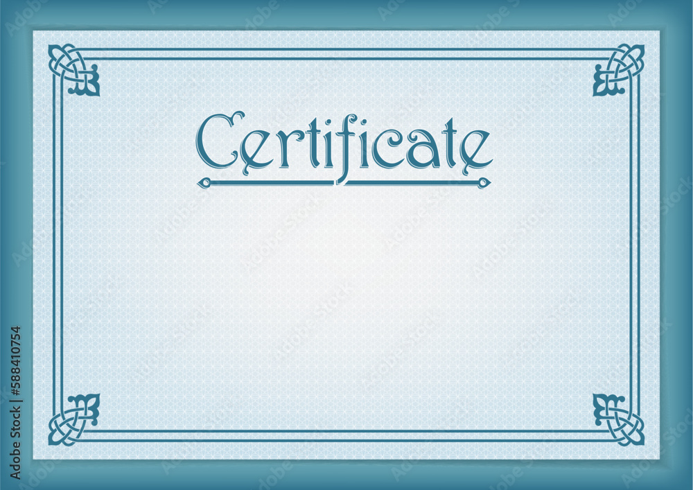 Certificate template with tangier grid. Decorative frame with