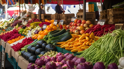 Fotografiet Vegetables at a farmer's market, Generative AI
