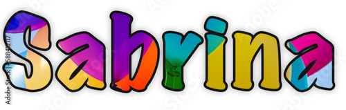 Sabrina - multicolor - glitter female italian name - great for website, email, presentation, greeting, banner, postcard, book, t-shirt, sweatshirt, card