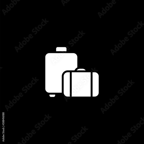 Traveling baggage sign icon isolated on black background 