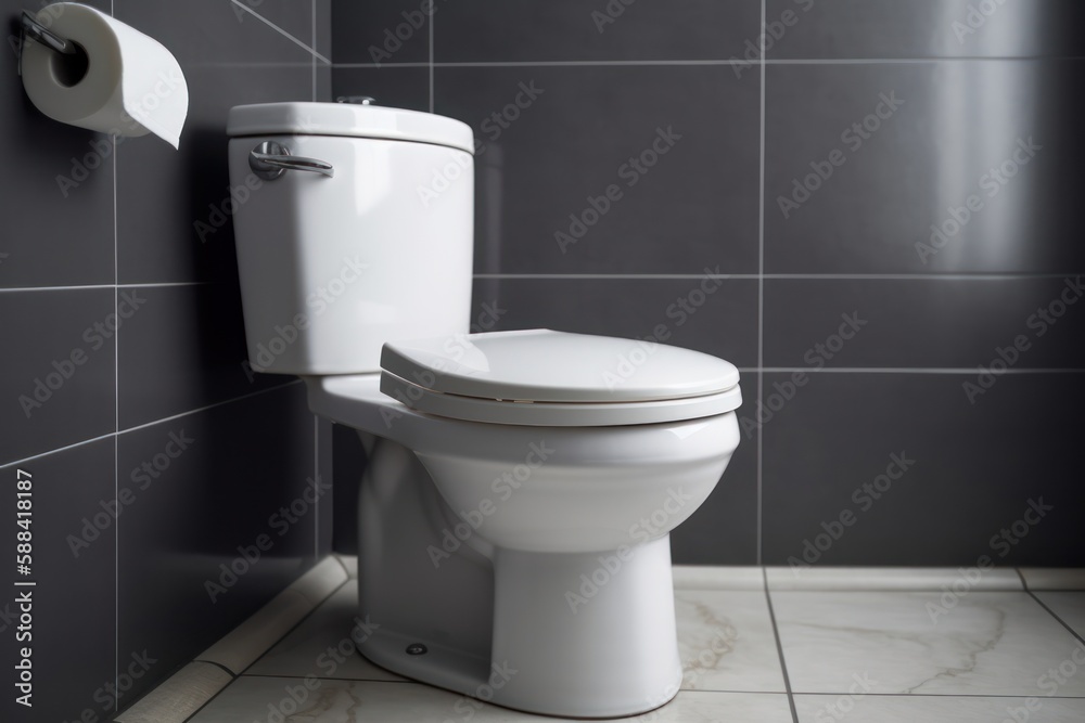 Modern bathroom toilet, generative AI Modern bathroom toilet, generative AI