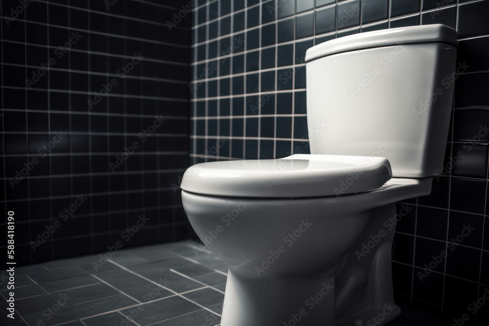 Modern bathroom toilet, generative AI Modern bathroom toilet, generative AI