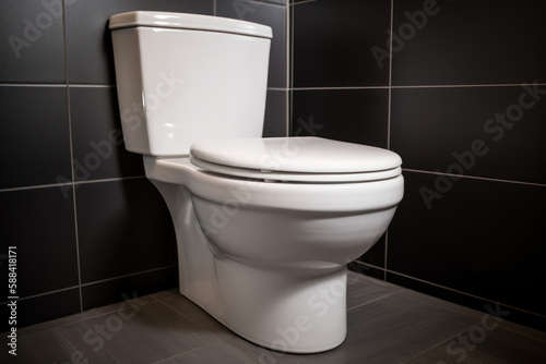 Modern bathroom toilet, generative AI