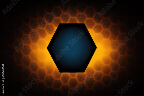 A hexagon background in a crepuscular rays style - Wallpaper with hexagon form elements - Backdrop with crepuscular rays and heaxagons style - Created with Generative AI technology