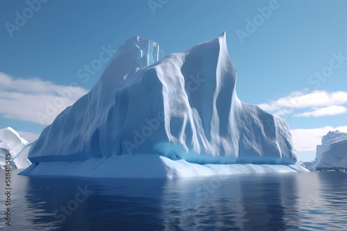 iceberg, cold colors, Generative AI