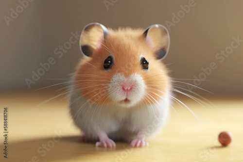a cute hamster looking directly in the camera. warm colors, Generative AI © Sebastian