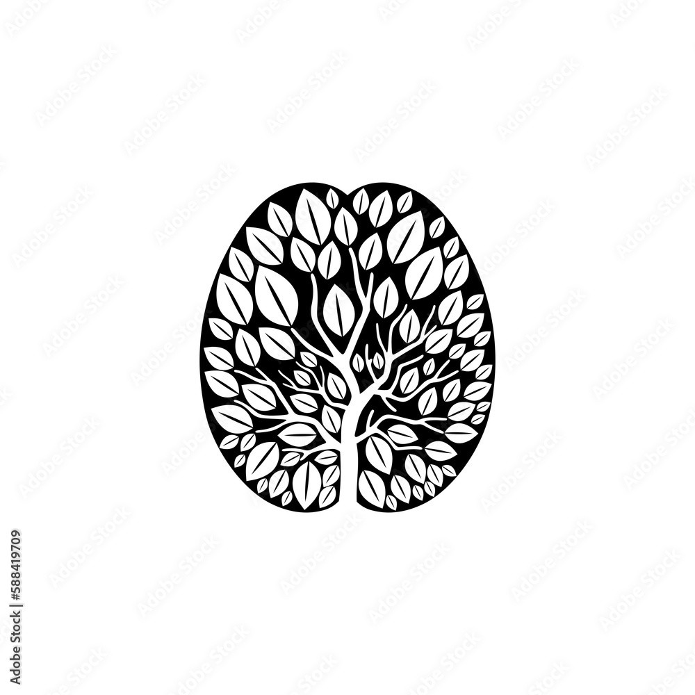 Tree Brain concept isolated on transparent background Tree Brain concept isolated on transparent background