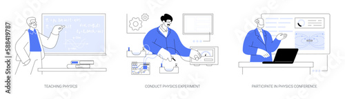 Physics abstract concept vector illustrations.