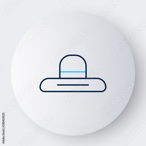 Line Gardener, farmer or agricultural worker hat icon isolated on white background. Colorful outline concept. Vector