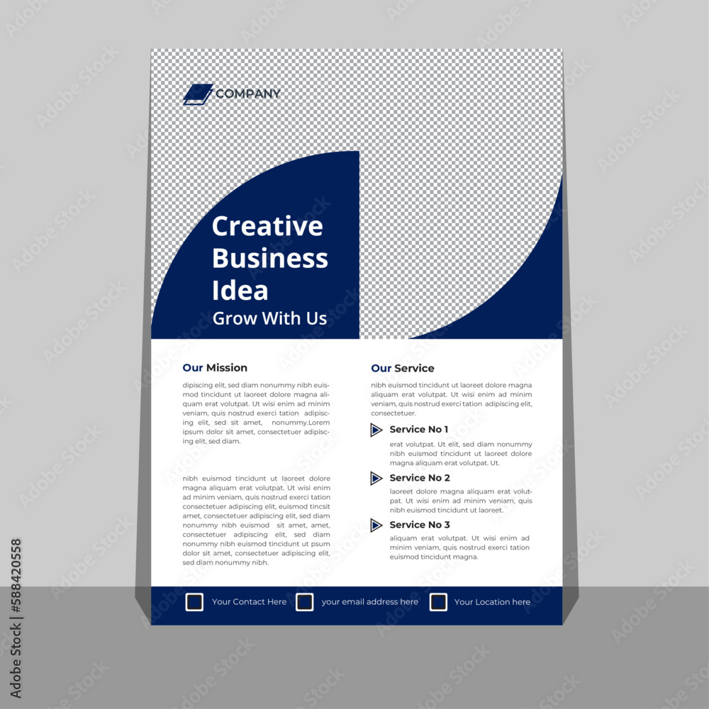 Corporate business a4 vector flyer designe for company promotion,poster or brochure cover layout, annual report, and advertising. front montserrat