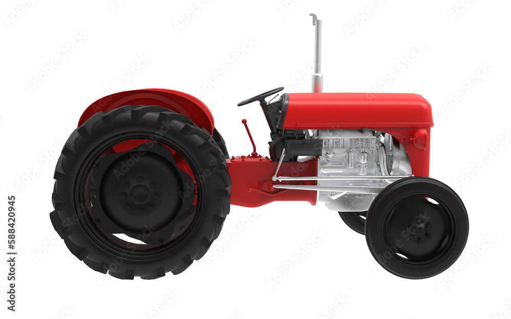 Fototapeta premium red tractor isolated on Transparent background