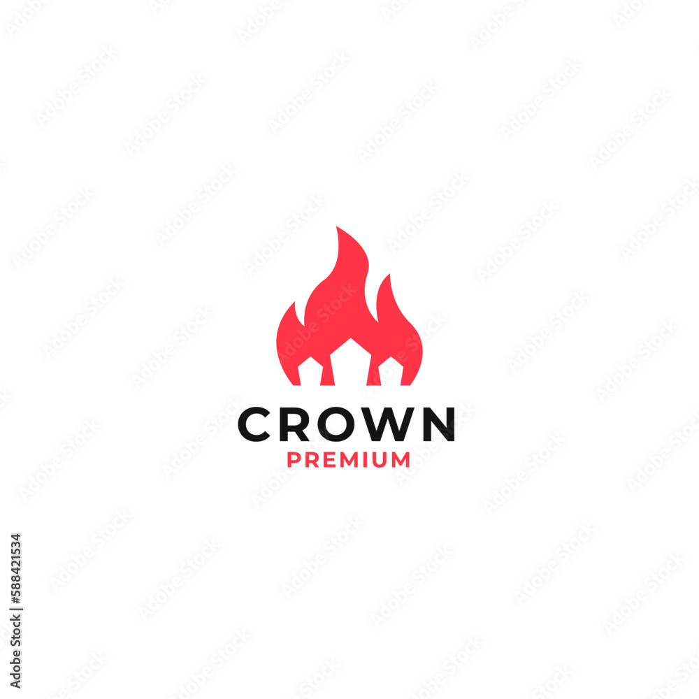 Vector fire crown logo design concept illustration idea Vector fire crown logo design concept illustration idea