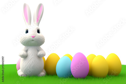 Easter Bunny with Easter eggs - Happy easter