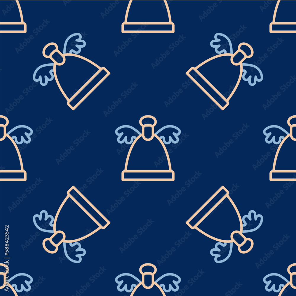 Line Angel icon isolated seamless pattern on blue background. Merry Christmas and Happy New Year. Vector Line Angel icon isolated seamless pattern on blue background. Merry Christmas and Happy New Year. Vector