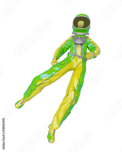 astronaut girl is floating back