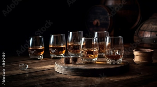 Tasting of single malt Scotch whisky in Scotland,generative ai