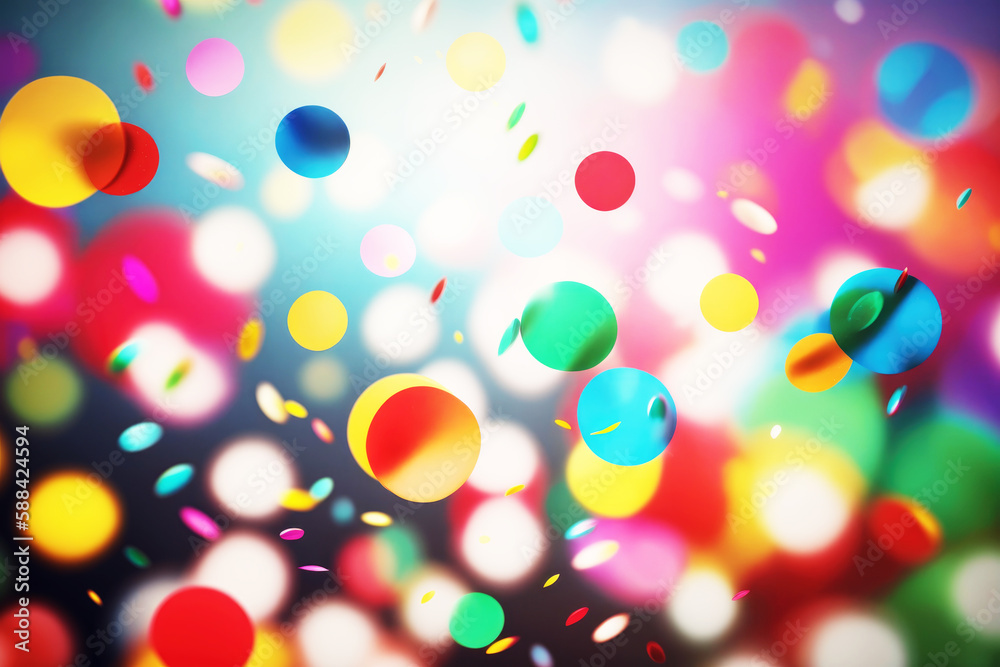 Colored confetti background ideal for carnival, events, birthday and more. Generative AI