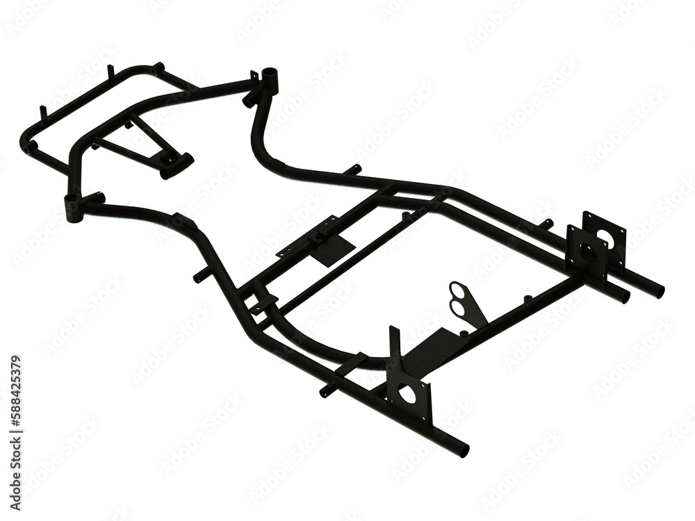 Chassis Frame Design of Go-Kart Vehicle 3D Rendering Chassis Frame Design of Go-Kart Vehicle 3D Rendering