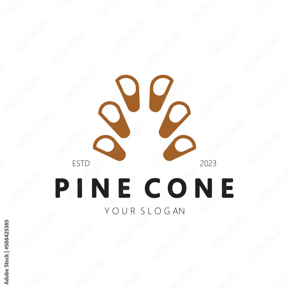 abstract simple pinecone logo design,for business,badge,emblem,pine plantation,pine wood industry,yoga,spa,vector