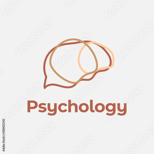 brain vector design for psychology professional logo