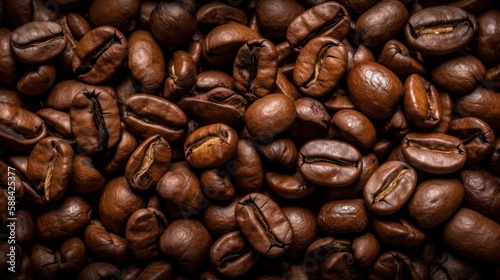 Roasted coffee beans texture. Generative AI