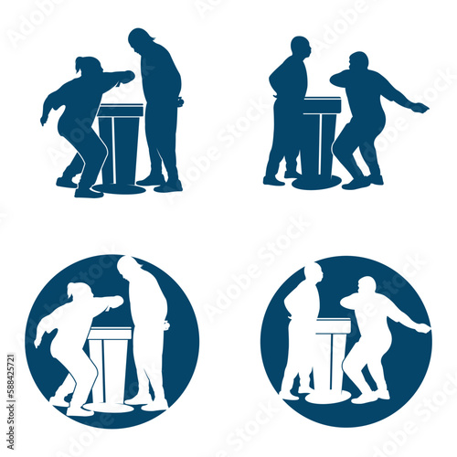 Slap fight logo vector illustration design template