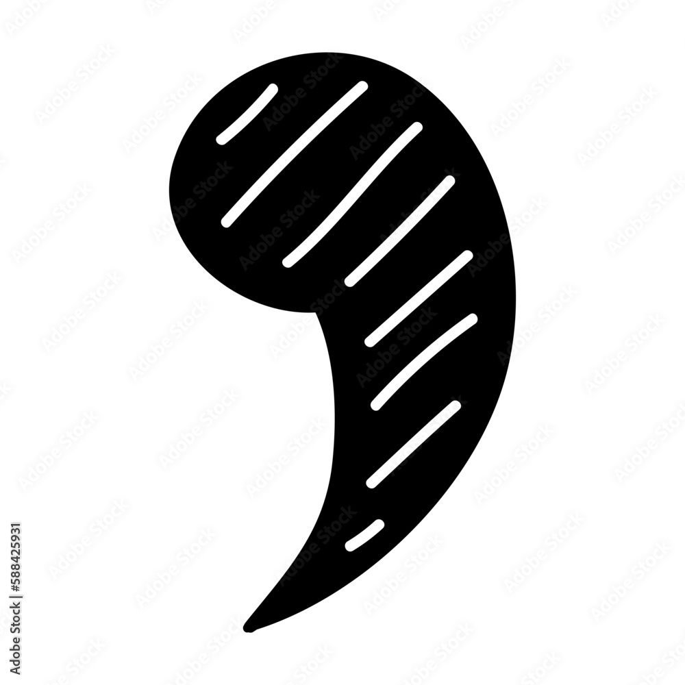 Comma Sign. Hand Drawn Illustration